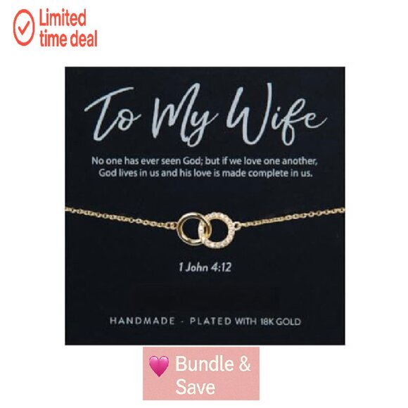 18K Gold Plated Christian Bracelet with Bible Verse, Gift Box - Picture 2 of 8